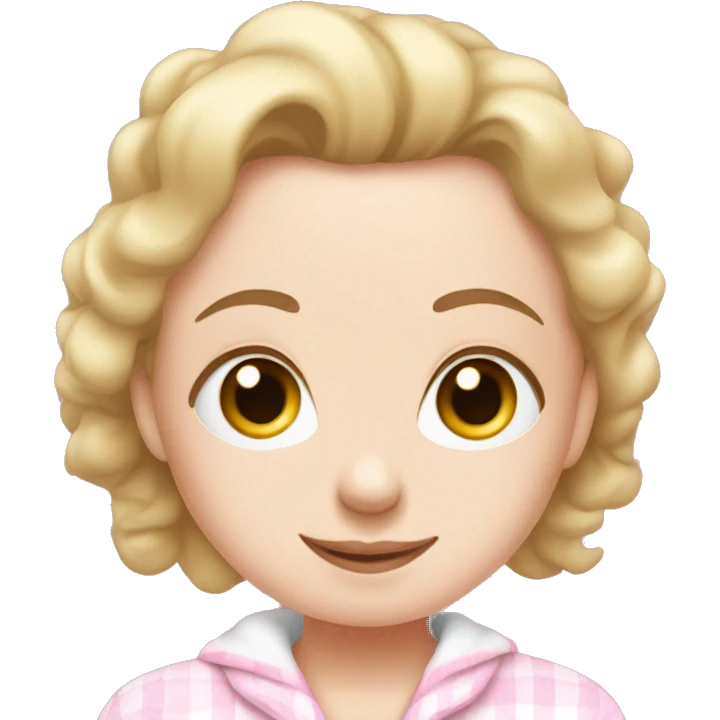 angelic white girl doing skin care in pink pajamas emoji