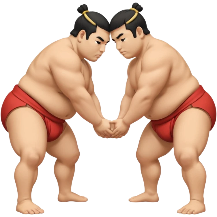 Two sumo wrestlers bowing to each other emoji