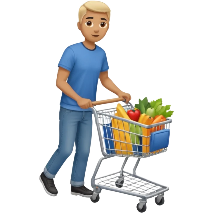 man-with-a-shopping-cart-full-body emoji
