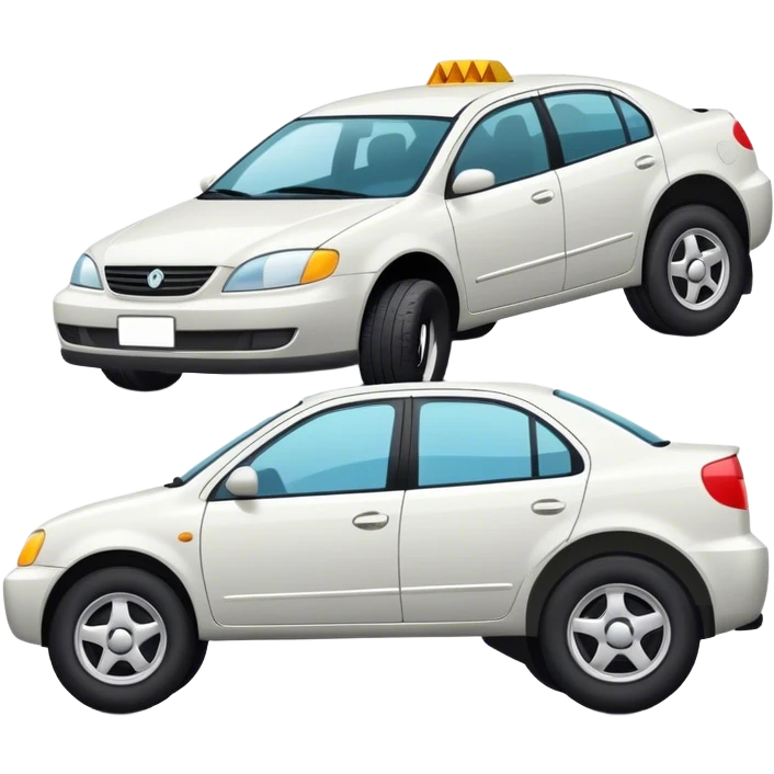 Ein Auto mit einem kaputtenreifen emoji