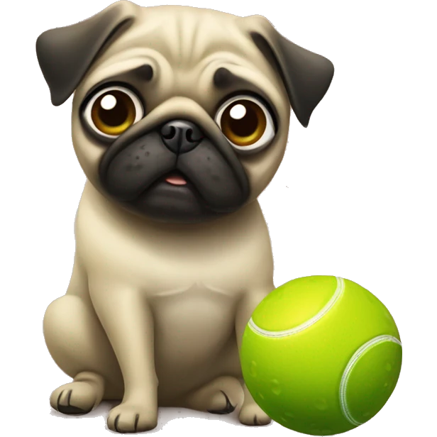 Pug playing pickle ball emoji