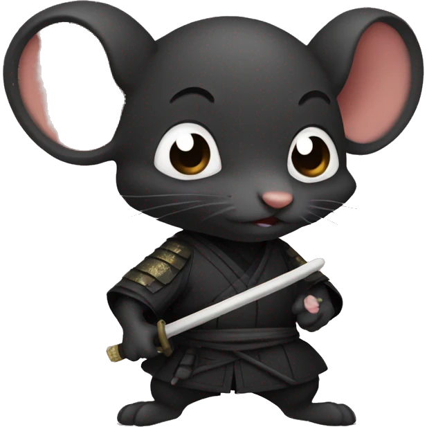 Black rat as shogun emoji