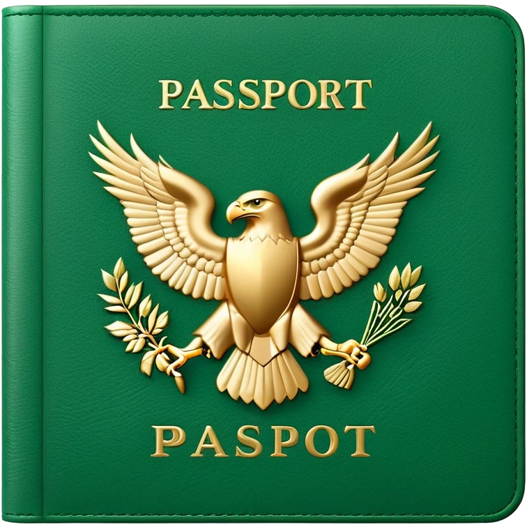Green Passport with Eagle Logo emoji