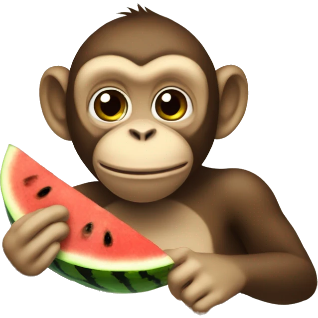Monkey eating watermelon emoji