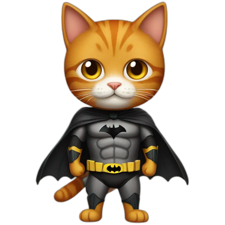 A ginger cat dressed as Batman  emoji