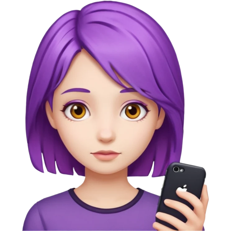 chica con pelo violeta emoji