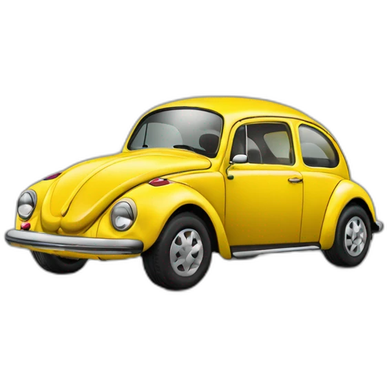 coccinelle Volkswagen jaune avec toit noir emoji