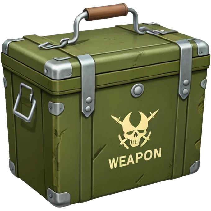 green military box with with an inscription weapon emoji