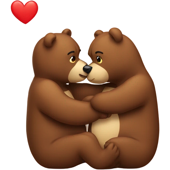 Kissing bear  emoji