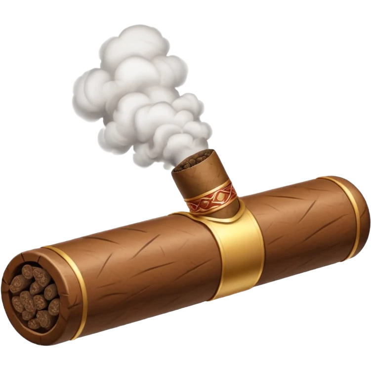cigar with bloc in ios style horizontaly emoji