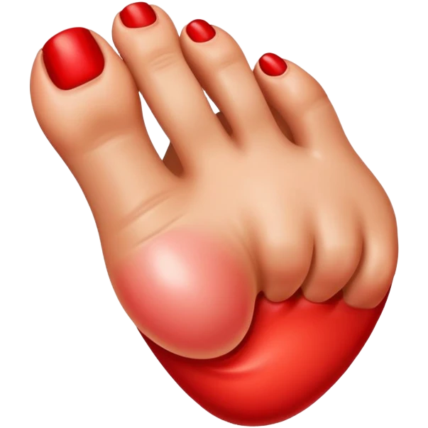swollen andred big toe emoji