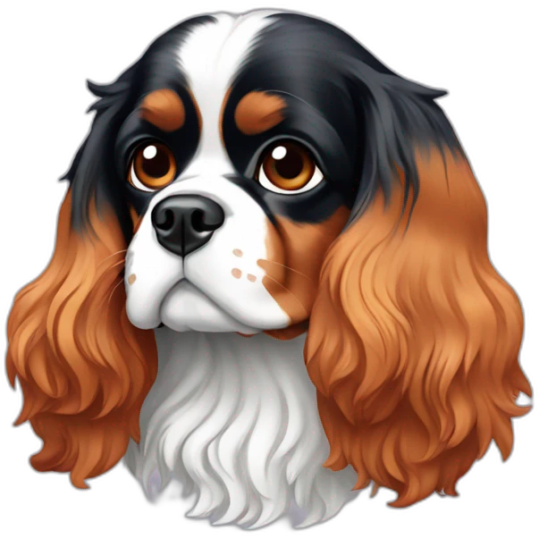 king charles spaniel three-color emoji