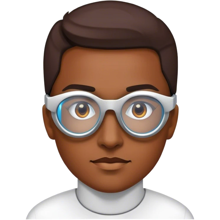 Technology glasses with a futuristic design, sleek and modern, worn by a person to represent innovation and advanced technology emoji