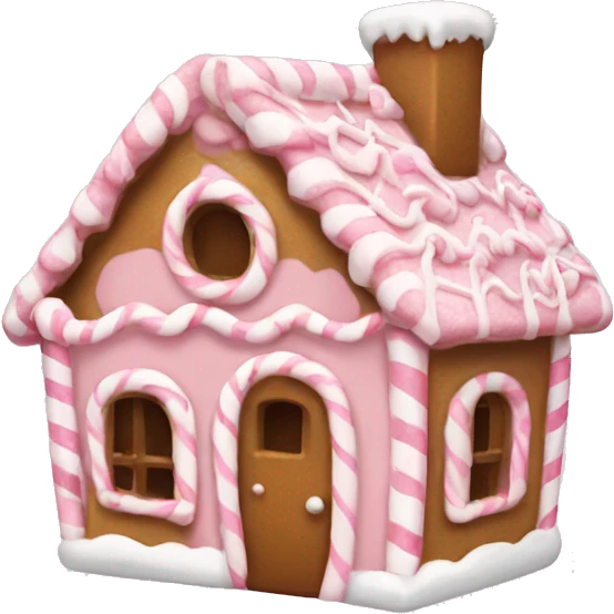 Light pink gingerbread candy house emoji