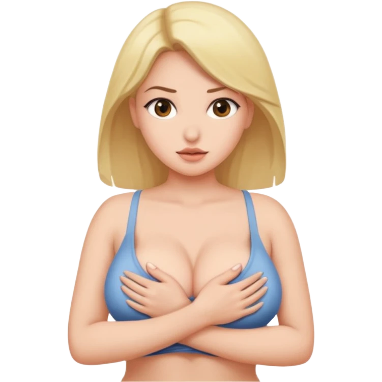 Busty girl pulling out her breasts emoji