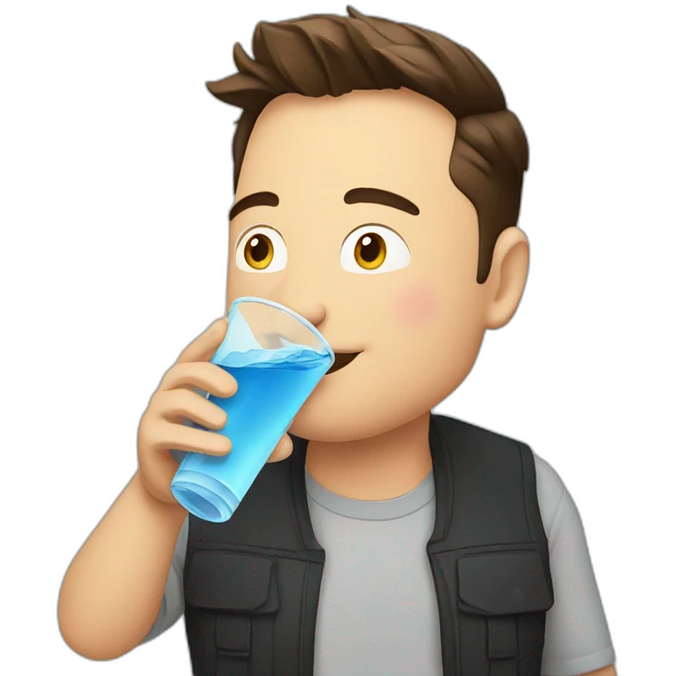 Elon musk drinking water emoji
