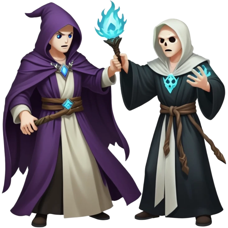 A sorcerer fighting a necromancer emoji