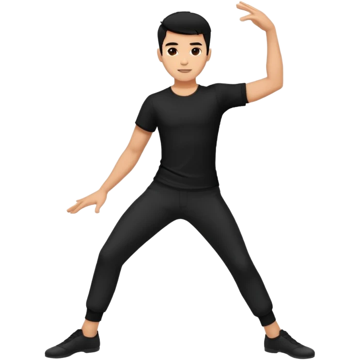 male dance choreographer with pants and shirt black hair  emoji