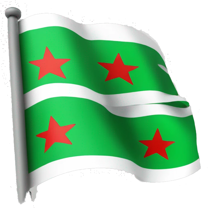 flag green and white and black with three red stars in the middle  emoji