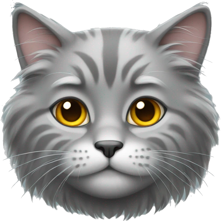 gray fluffy cat emoji