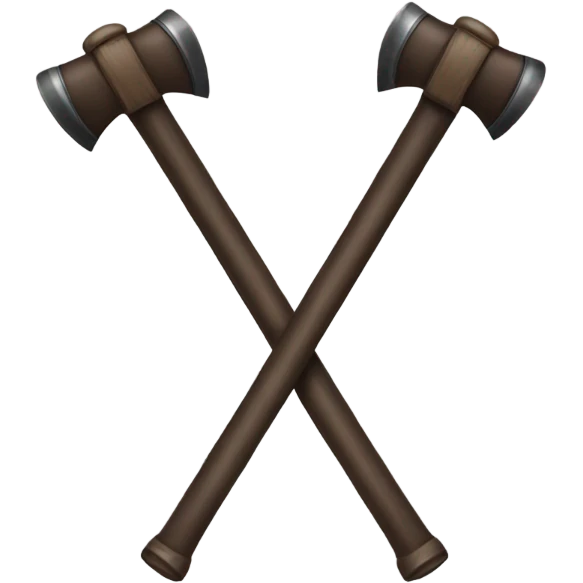 batons crossed over  emoji