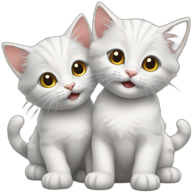 two kittens plays  emoji