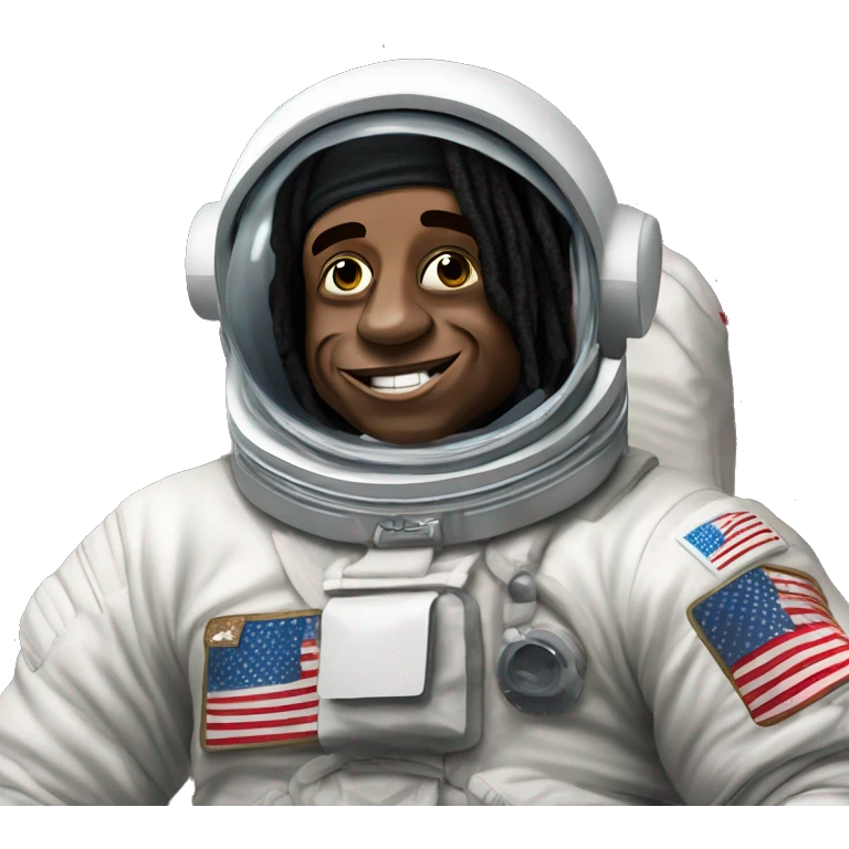 Iconic Lil-Wayne Candid Weezy style depicted as Astronaut Rock Star emoji
