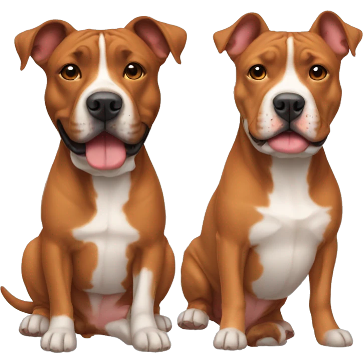 Two red Amstaff friends emoji