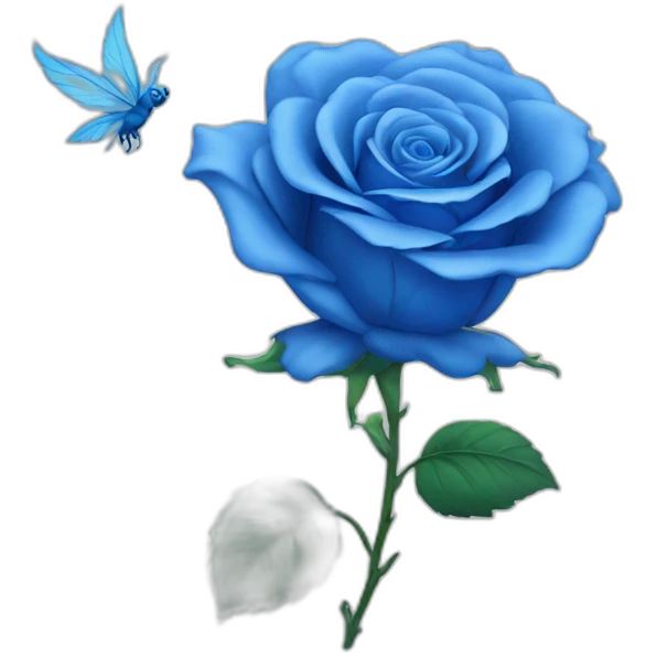 Blue rose with wings emoji
