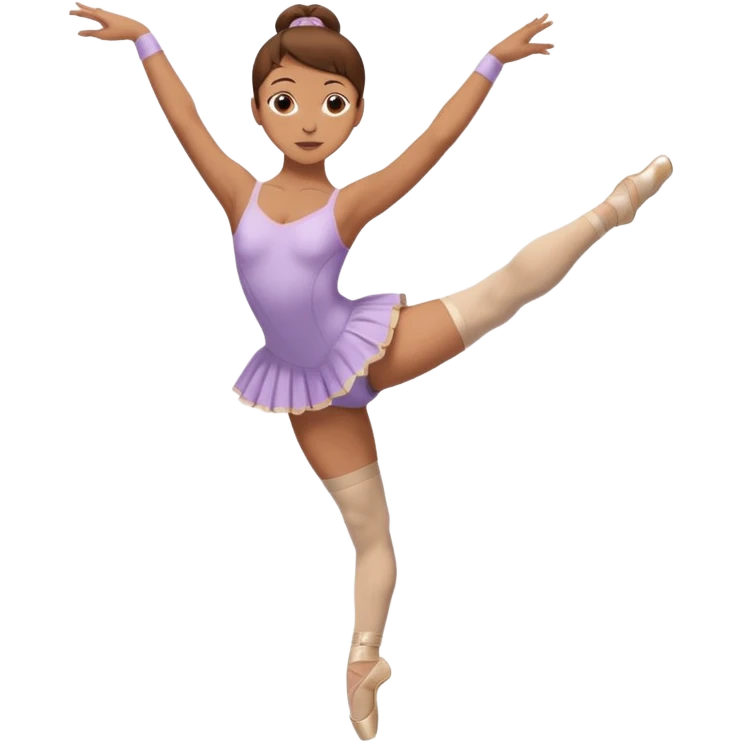 Ballet dancer in over the knee socks, leotard and brown hair emoji