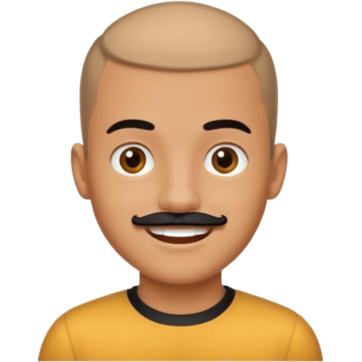 buzz cut boy with  blackmoustache emoji