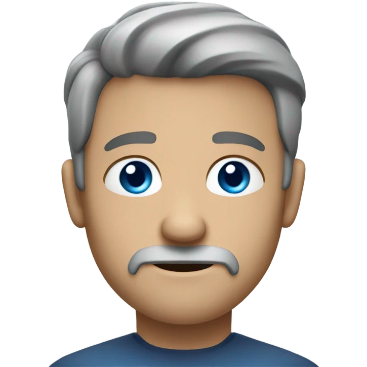 Gray man blue eyes goatee emoji