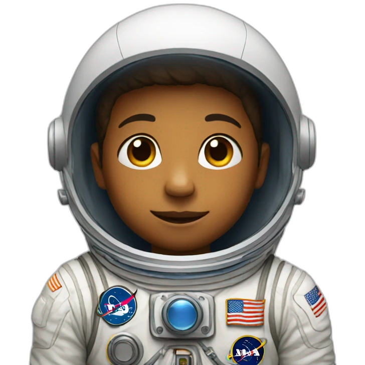 Boy with astronaut emoji