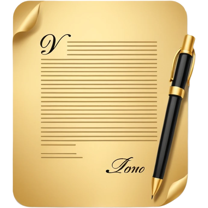 Contract golden paper signed emoji