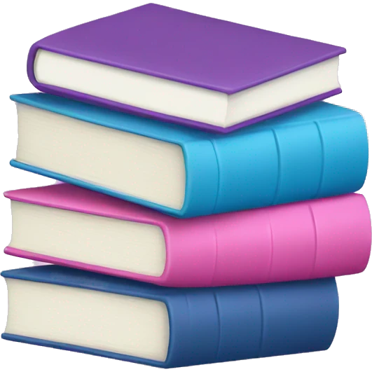 Stack of pink and blue books emoji