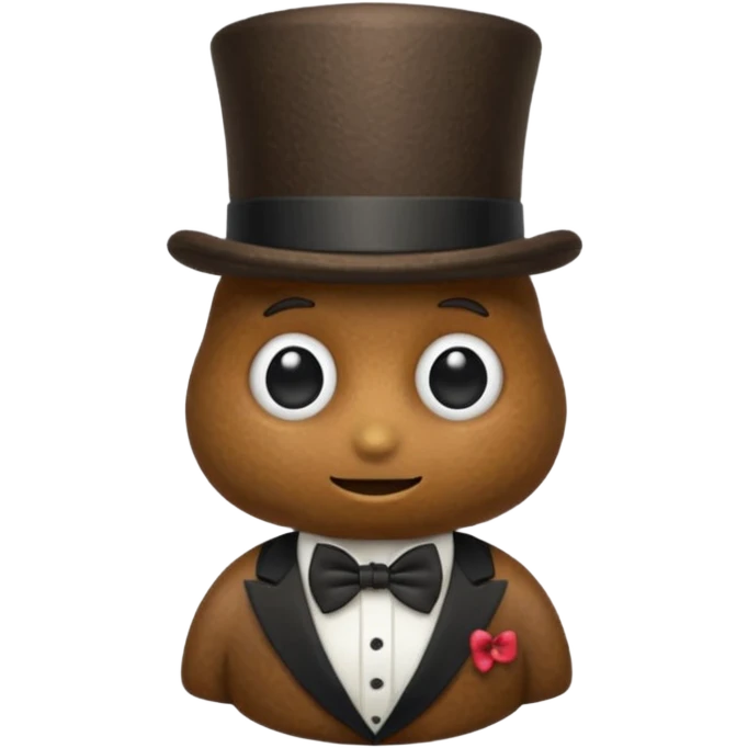 Poop with a bow tie and top hat emoji