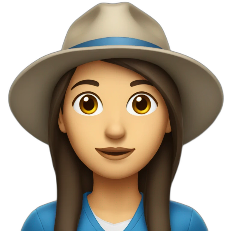a brunette woman student in student hat emoji