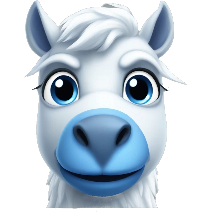 White hippogriff withe blue eyes emoji