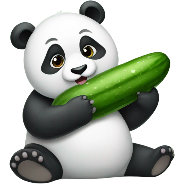 Panda holding a cucumber  emoji