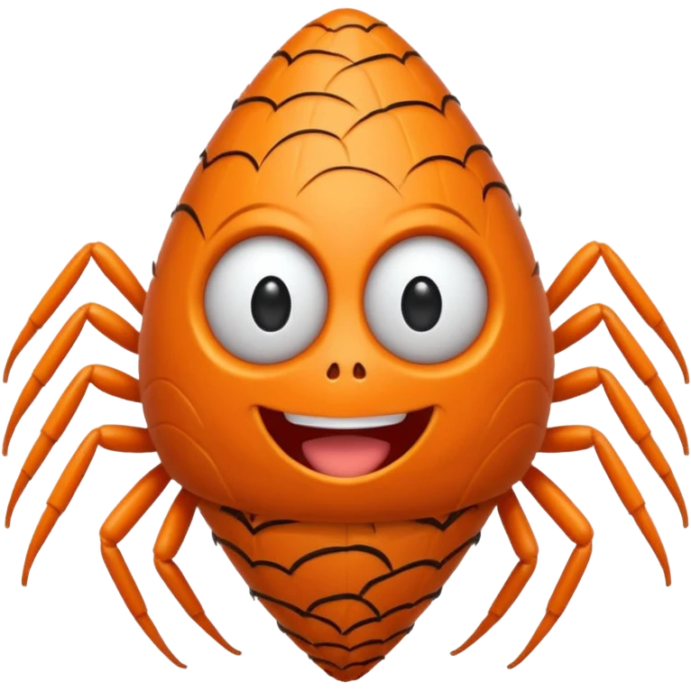 Orange Spider with cone head with face emoji