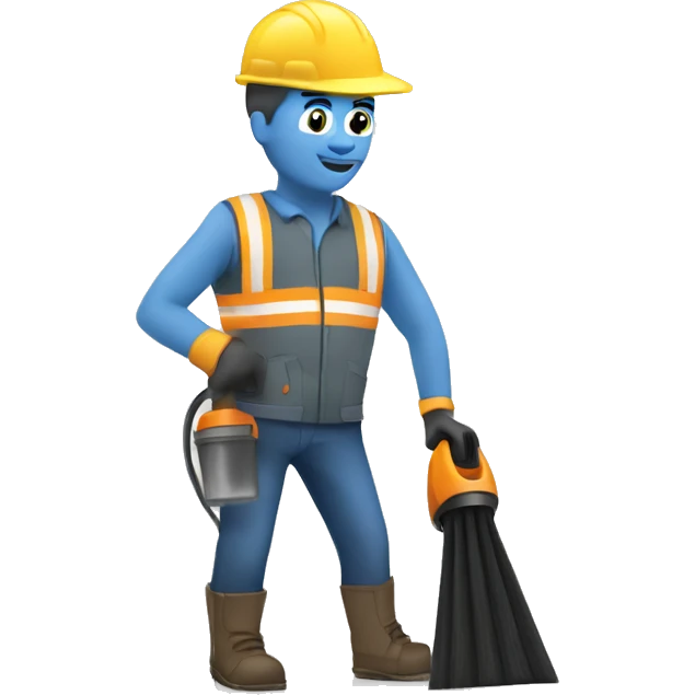 Construction man with a handheld vacuum emoji