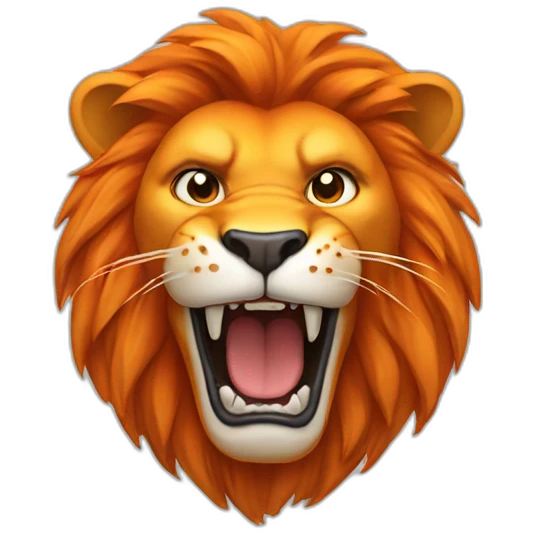 Orange lion growling face emoji