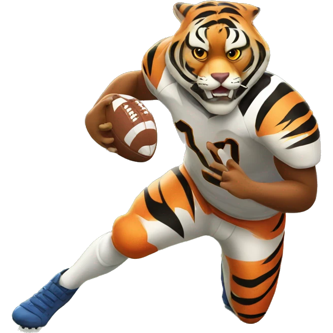 Bengal tiger playing football emoji