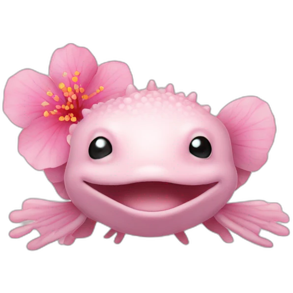 Axolotl sakura flowers emoji