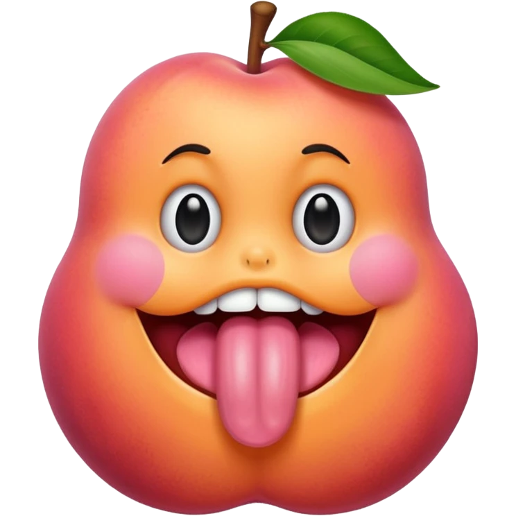 Tongue with a peach on it emoji