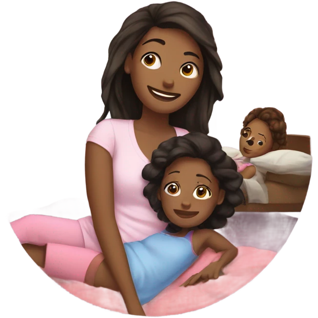 Mom daughter sleepover  emoji
