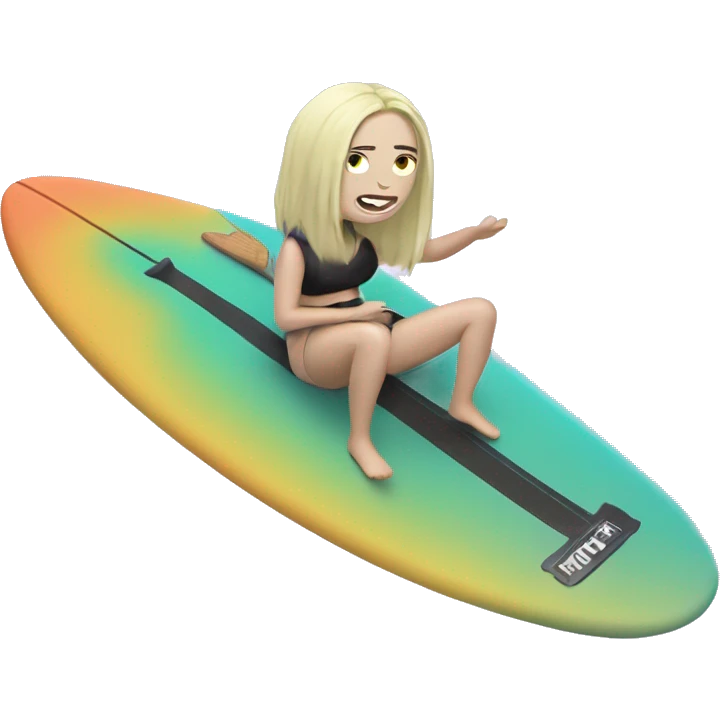 billie eilish riding a surf board emoji