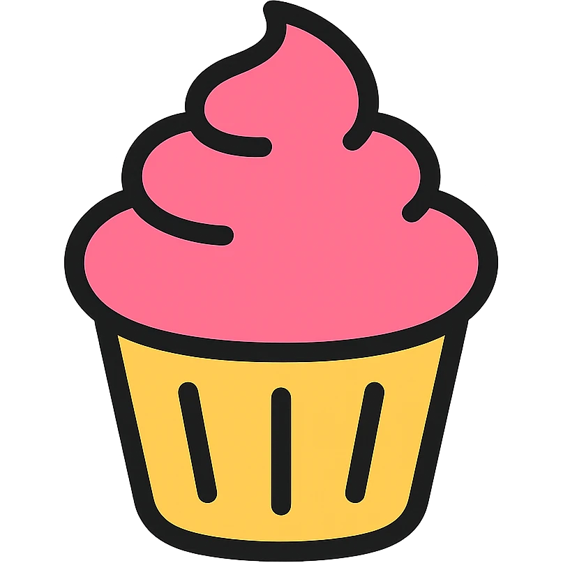 cupcake with pink icing emoji