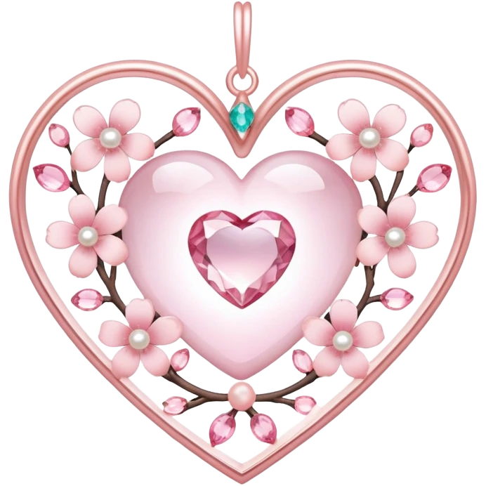 Sakura flower heart Cœur pastel suncatchers gemstones beadspearls crystals  emoji