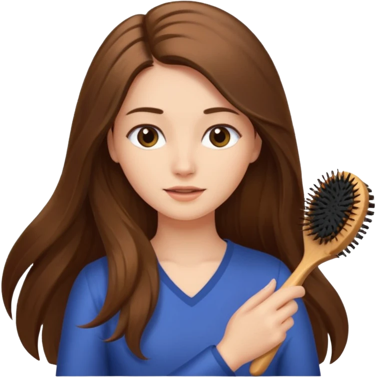 mujer peinando su cabello emoji